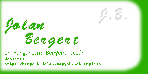 jolan bergert business card